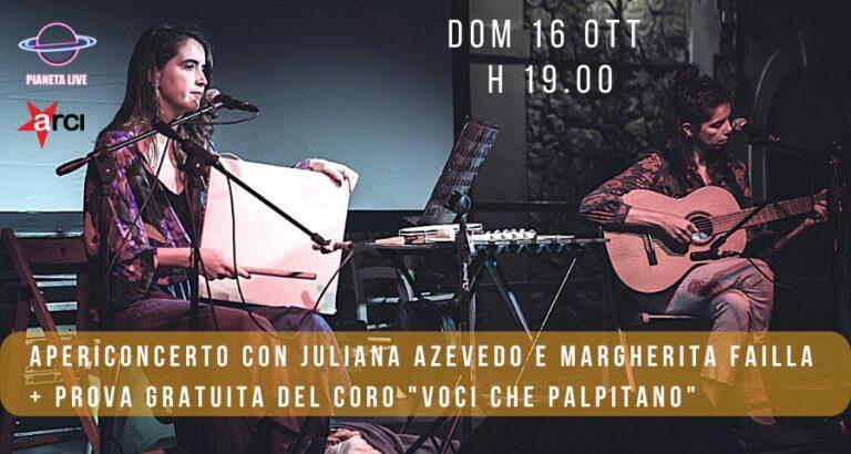 ApeConcerto con Juliana Azevedo e Margherita Failla + prova gratuita del coro “Voci che palpitano”