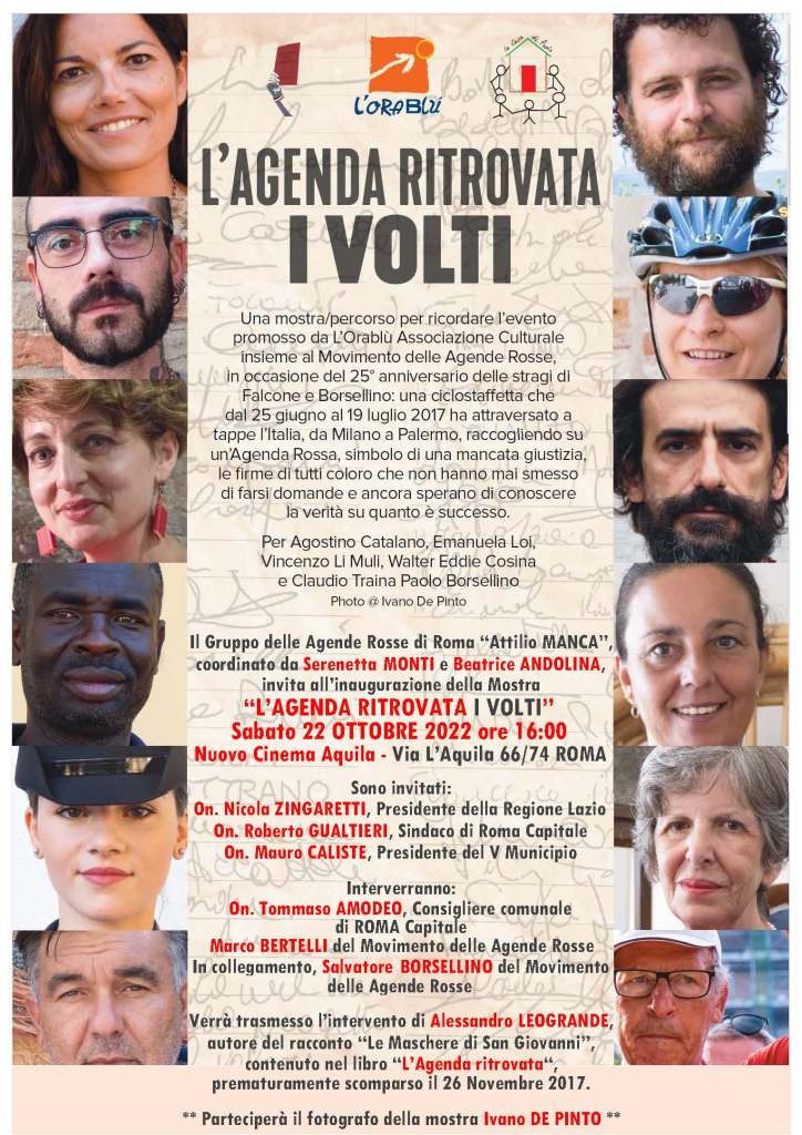 INAUGURAZIONE DELLA MOSTRA ‘L’AGENDA RITROVATA. I VOLTI’
