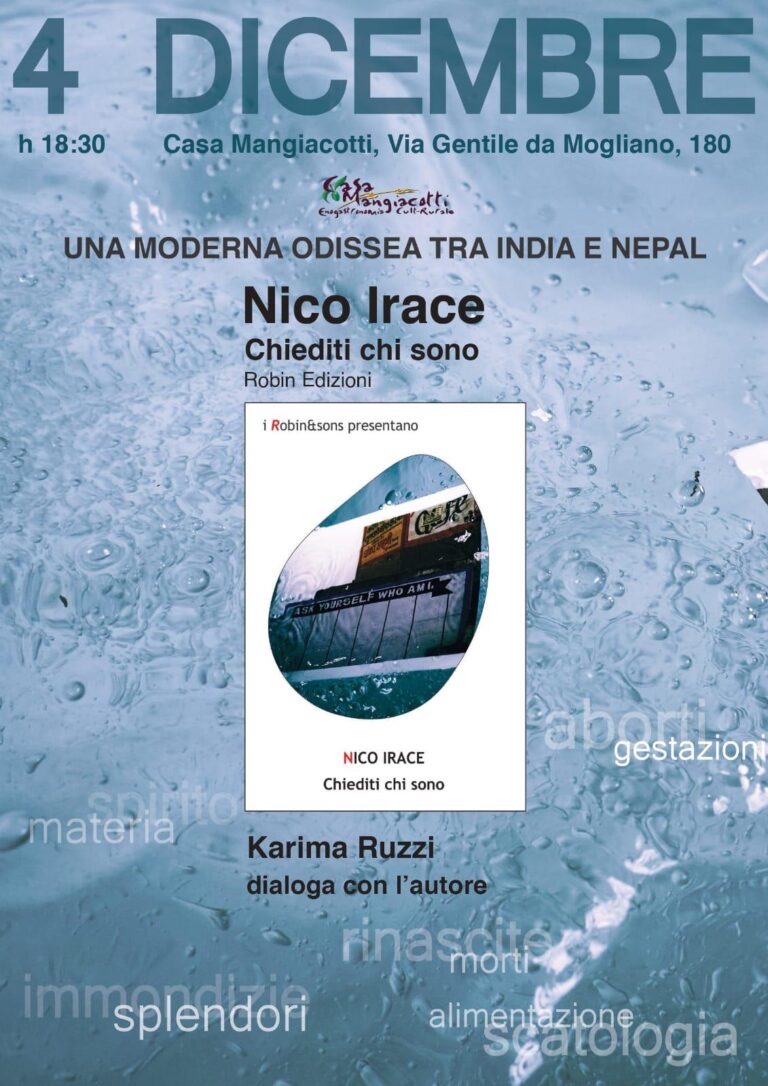 “Chiediti chi sono” di Nico Irace. Dialoga con l’autore Karima Ruzzi