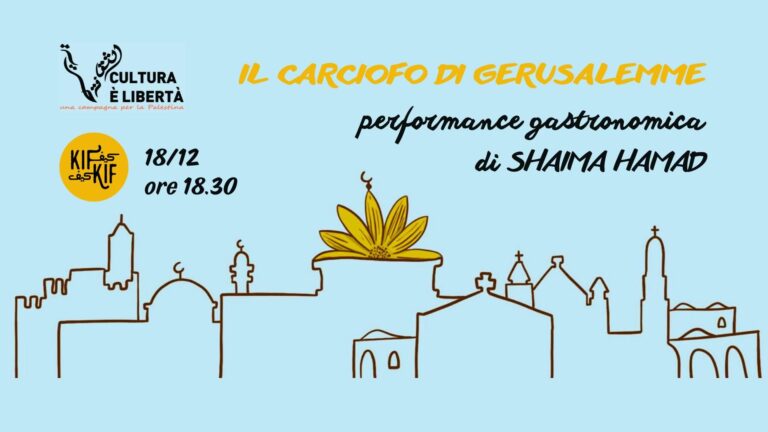 IL CARCIOFO DI GERUSALEMME – Performance gastronomica di Shaima Hamad