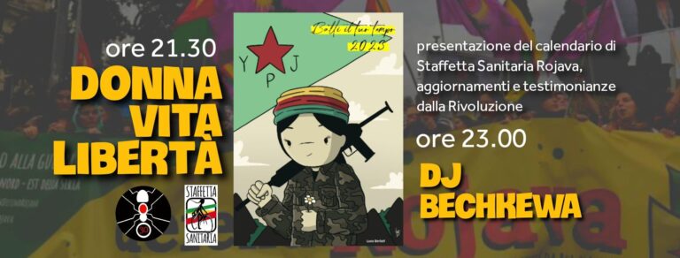 presentazione del Calendario 2023 per Staffetta Sanitaria Rajava + dj Bechkewa