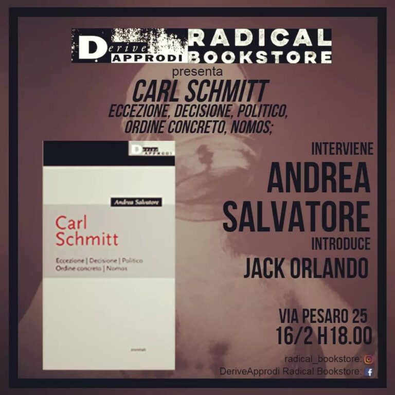 CARL SCHMITT – Eccezione. Decisione. Politico. Ordine concreto. Nomos