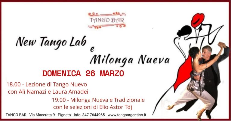 Tango Nuevo – Lezione e Milonga