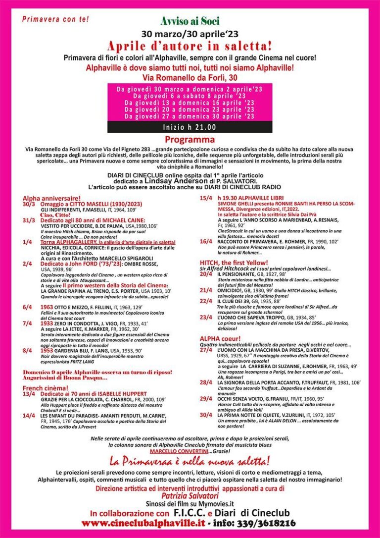 Aprile d’autore in saletta!