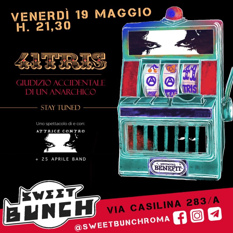 41 TRIS – Giudizio accidentale di un anarchico. Reading teatrale di e con AttriceContro