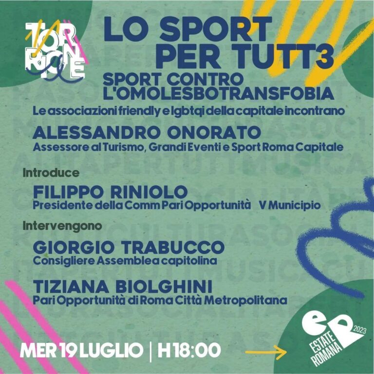 Lo sport per tutt3 – sport contro l’omolesbotransfobia