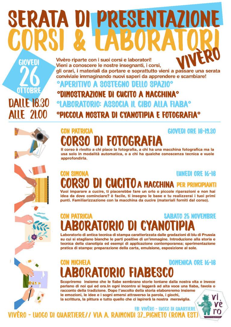Serata di presentazione CORSI e LABORATORI