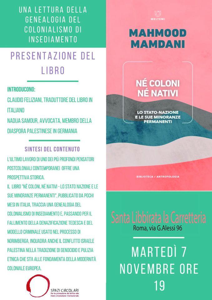 NE’ COLONI NE’ NATIVI presentazione del libro