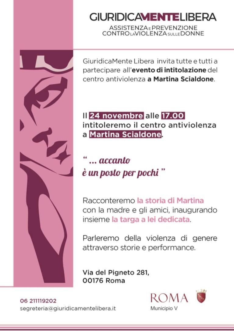 Intitolazione del centro antiviolenza a Martina Scialdone