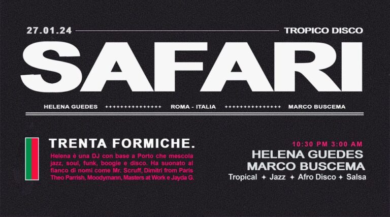 Tropico Disco Safari W/ ✦ Helena Guedes, Marco Buscema