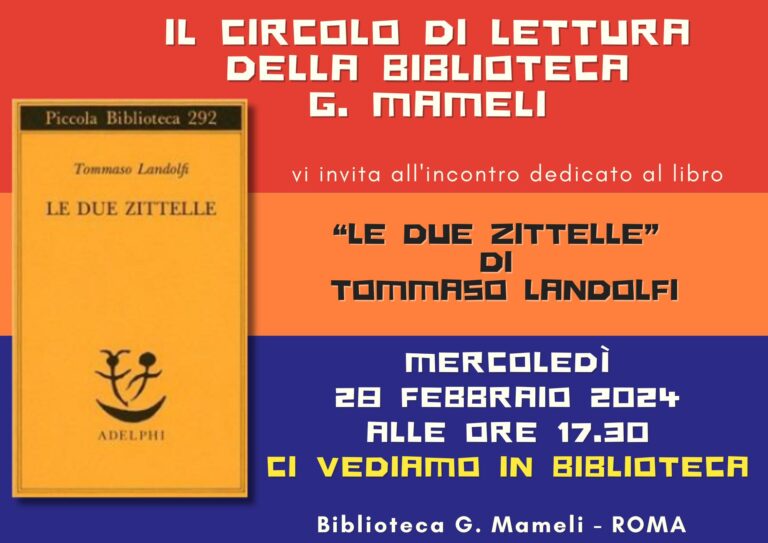 Appuntamento con il circolo di lettura della Biblioteca Goffredo Mameli