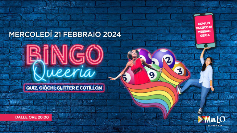 Bingo Queeria – Quiz, giochi, glitter e cotillon