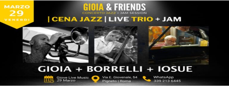 Gioia + Borrelli + Iosue | Friday Jazz Night + Jam