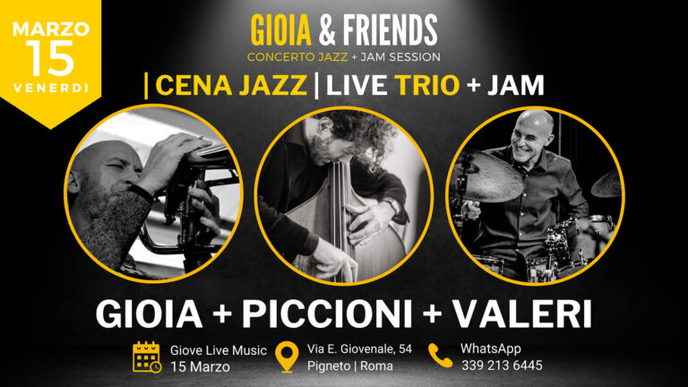 Gioia + Piccioni + Valeri | Friday Jazz Night + Jam