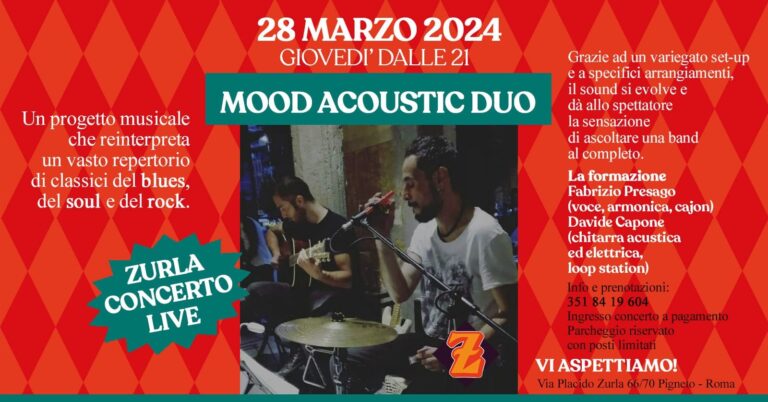 ZURLA CONCERTO LIVE pRESENT MOOD ACOUSTIC DUO