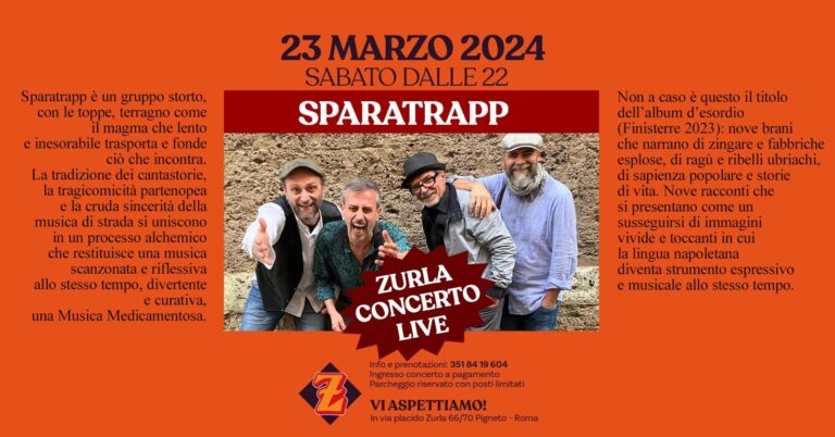 ZURLA LIVE iNVITES SPARATRAPP
