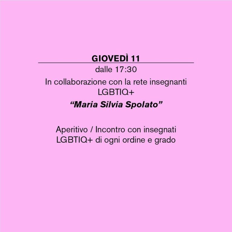 Aperitivo / Incontro con insegnanti LGBTIQ+ di ogni ordine e grado