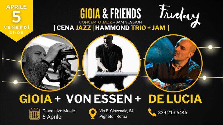 Gioia + Von Essen + De Lucia | Friday Jazz Night + Jam