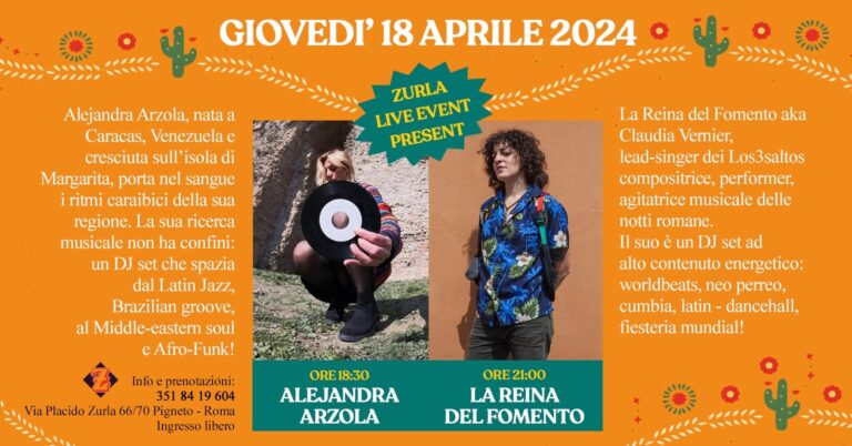 ZURLA LIVE EVENT pRESENT ALEJANDRA ARZOLA / CLAUDIA VERNIER