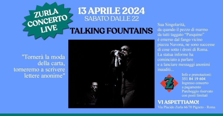 ZURLA LIVE SHOW PRESENT TALKING FOUNTAINS