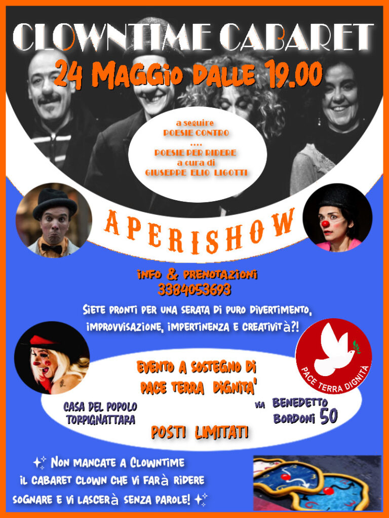 CLOWNTIME CABARET e a seguire POESIE CONTRO…POESIE PER RIDERE