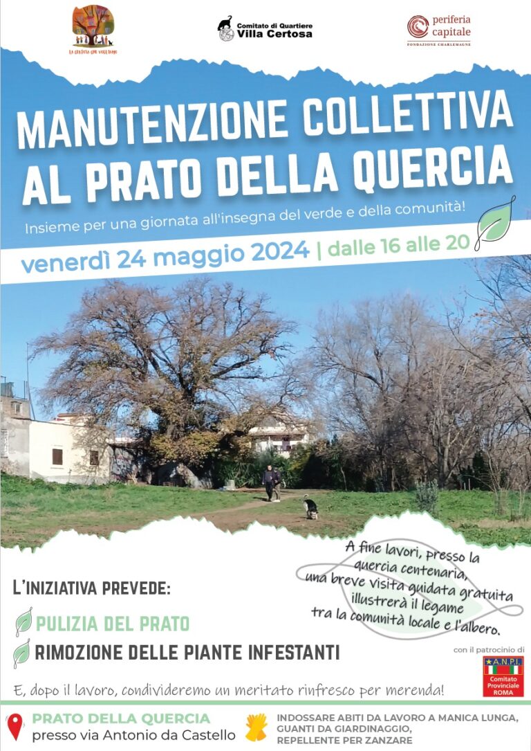 Manutenzione collettiva al prato della quercia