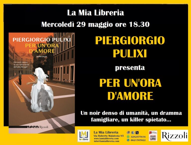 Pergiorgio Pulixi presenta il suo nuovo noir “Per un’ora d’amore”
