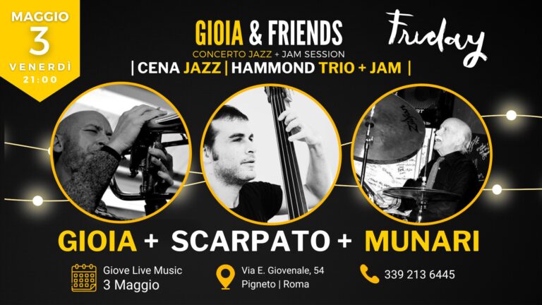 𝐆𝐢𝐨𝐢𝐚 + 𝐒𝐜𝐚𝐫𝐩𝐚𝐭𝐨 + 𝐌𝐮𝐧𝐚𝐫𝐢 | Friday Jazz Night + Jam