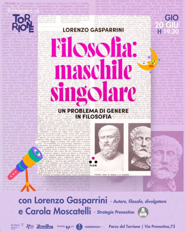 “Filosofia: maschile singolare” di Lorenzo Gasparrini