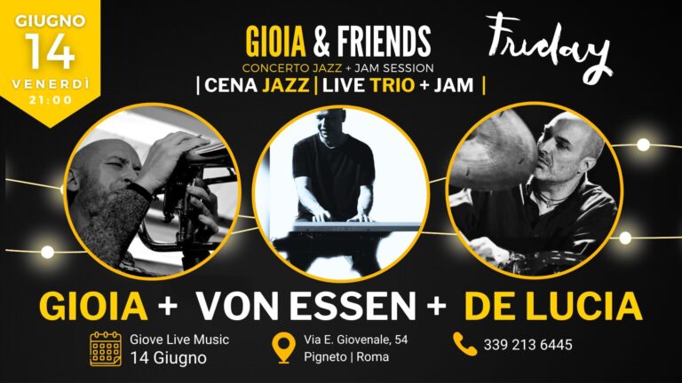 Gioia + Von Essen + De Lucia | Friday Jazz Night + Jam