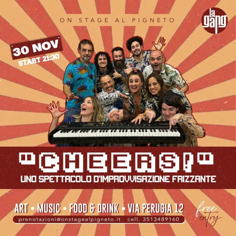 ”CHEERS!” UNO SPETTACOLO DI IMPROVVISAZIONE FRIZZANTE
