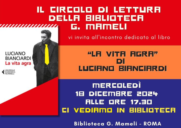 Appuntamento con il Circolo di Lettura della Biblioteca Goffredo Mameli