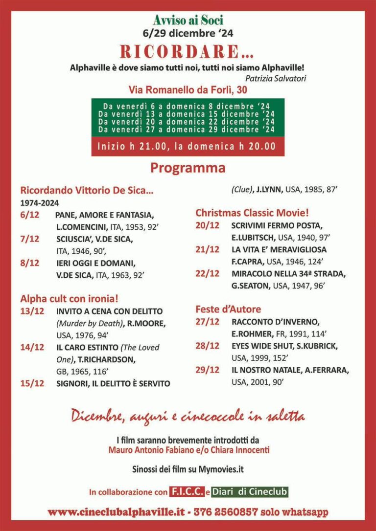 Dicembre: auguri e cinecoccole in saletta!