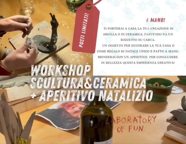 Workshop scultura e ceramica + aperitivo natalizio