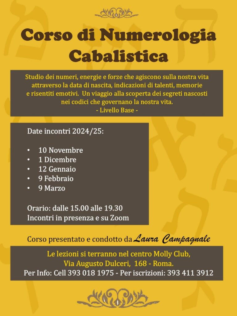 Corso di Numerologia Cabalistica