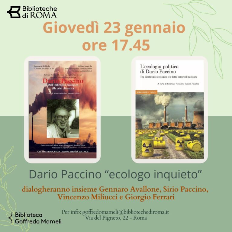 Dario Paccino “ecologo inquieto”