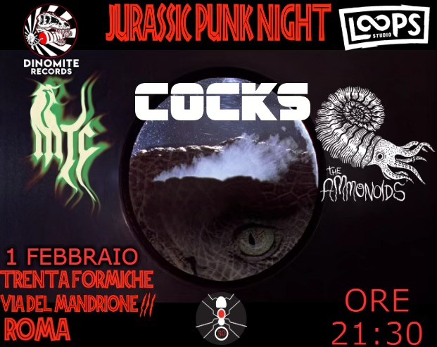 Jurassic Punk Night: Cocks + The Ammonoids + MTC – LoLa DJset