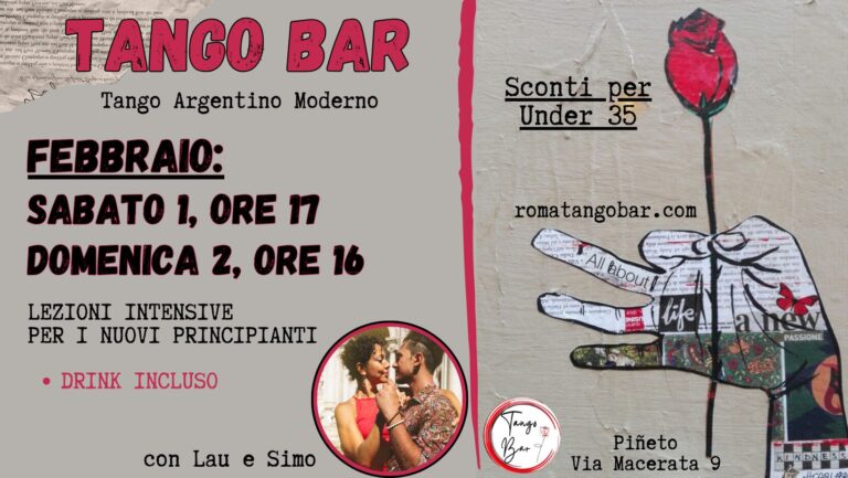 NUOVI PRINCIPIANTI – Lezioni Intensive Tango