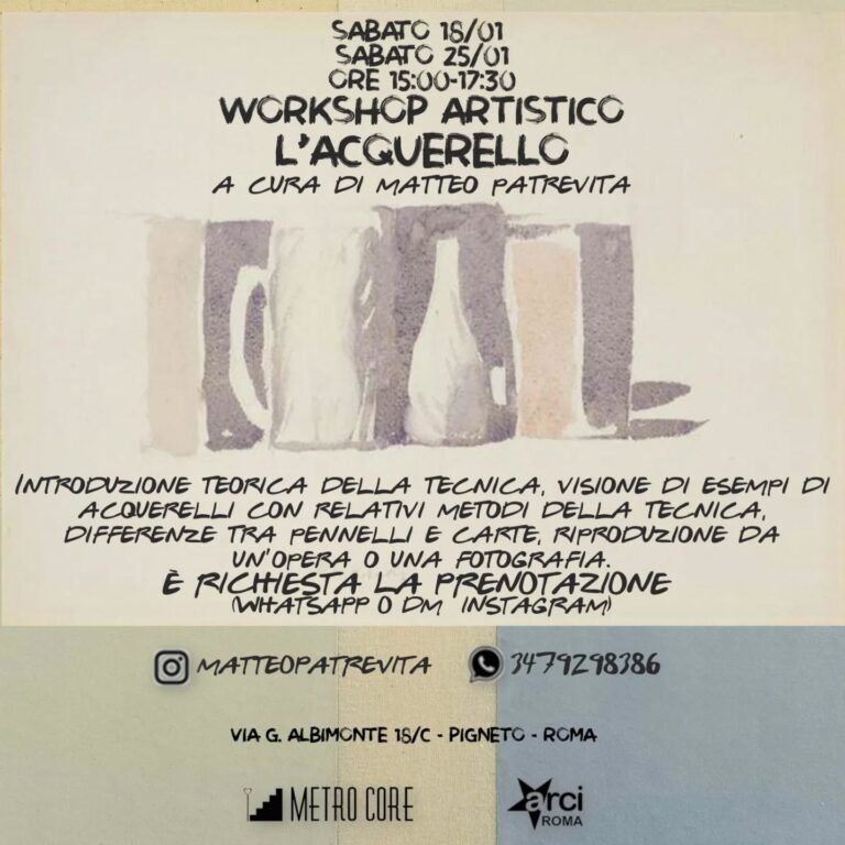 Workshop Artistico: L’ACQUERELLO