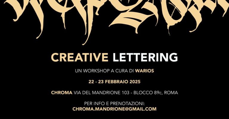 Workshop di Creative Lettering a cura di Warios