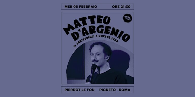 Matteo D’Argenio – NUOVA DATA