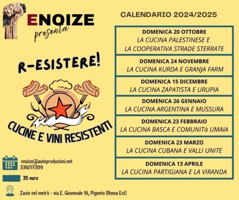 R-esistere! Cucine e vini resistenti!