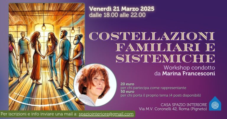 COSTELLAZIONI FAMILIARI E SISTEMICHE – Workshop condotto da Marina Francesconi