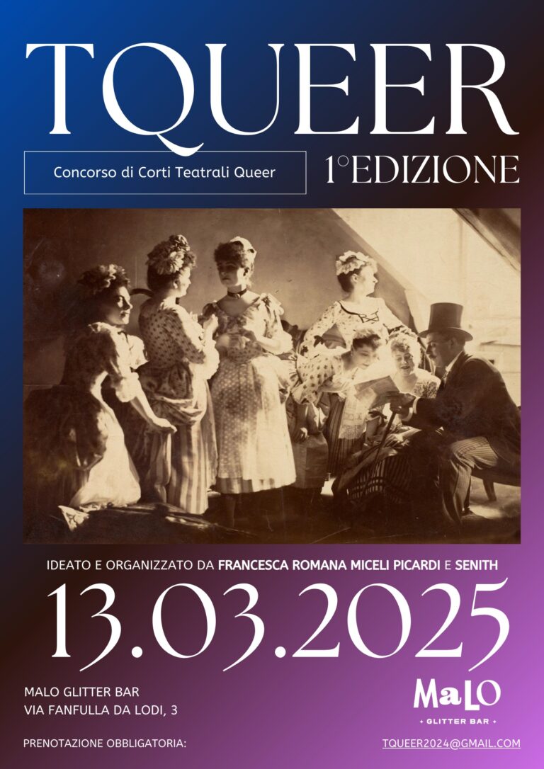 T-Queer Rassegna – Concorso di Corti Teatrali Queer – 1a edizione
