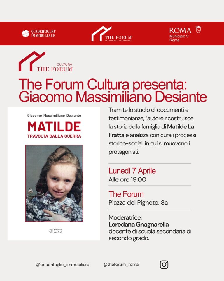 MATILDE TRAVOLTA DALLA GUERRA – Presentazione del libro di Giacomo Massimiliano Desiante