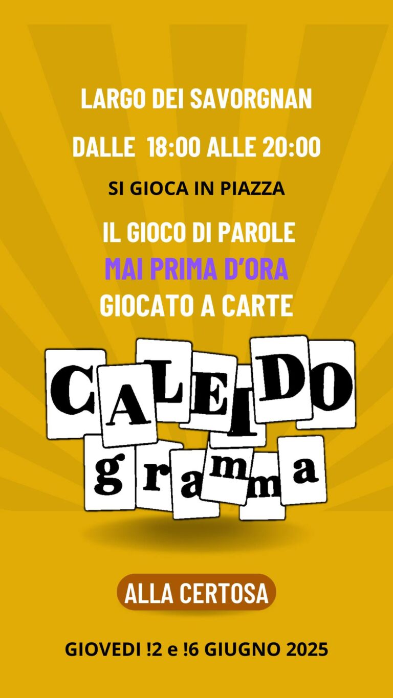 CALEIDOGRAMMA – SI GIOCA IN PIAZZA
