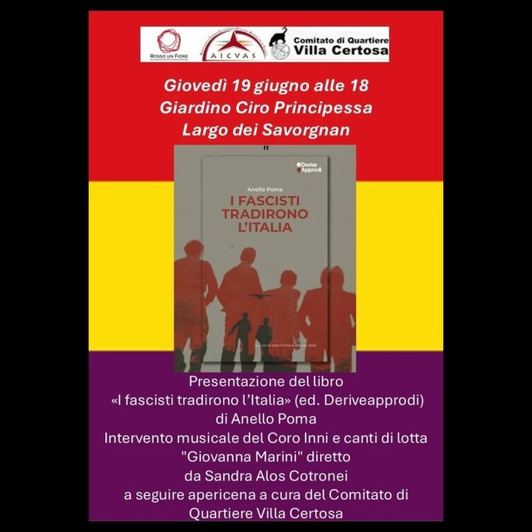 Presentazione del libro “I fascisti tradirono l’Italia” di Anello Poma