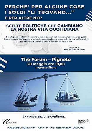 Dibattito “Perchè per alcune cose i soldi li trovano…” con il Prof. Antonino Galloni