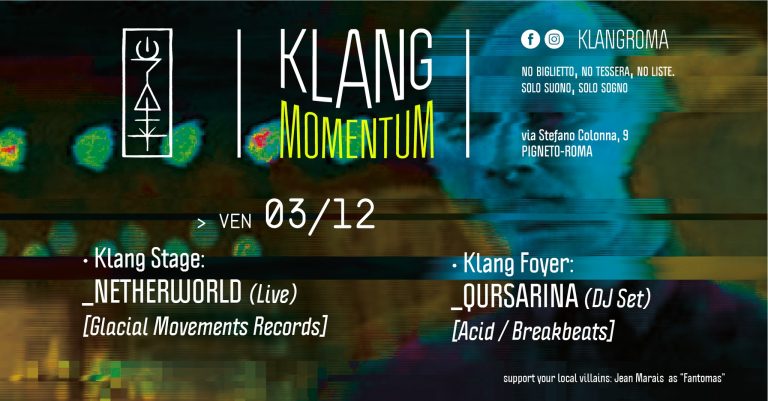 Klang momentum presenta: Netherworld (Live) + Qursarina (DJ Set)